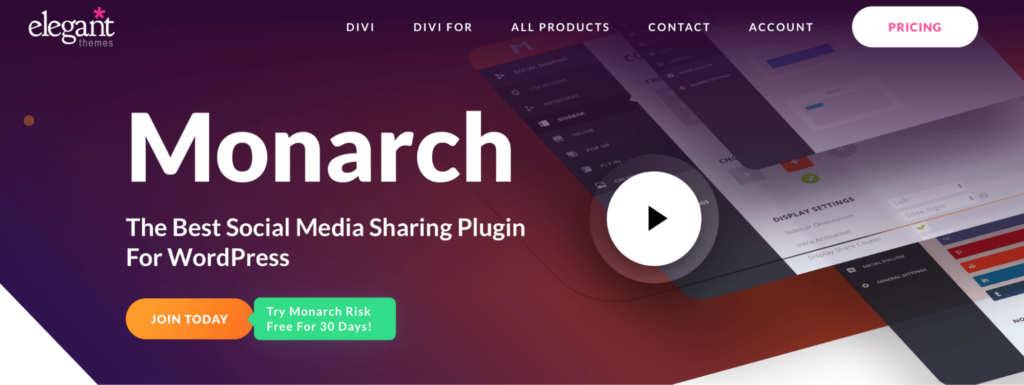 Monarch social sharing platform