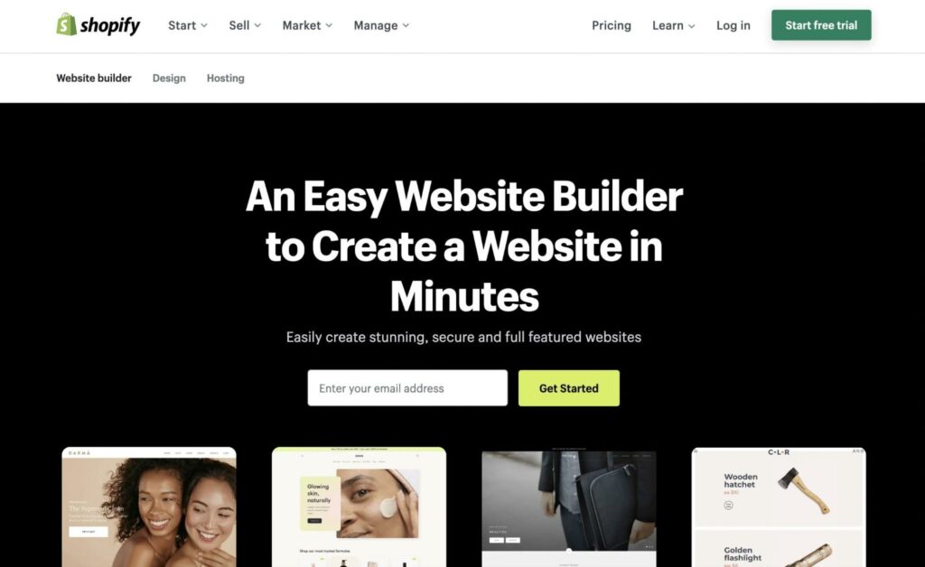 Shopify website builder