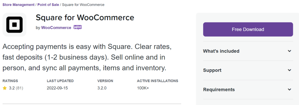 The Square for WooCommerce extension