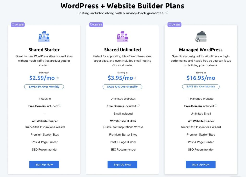 DreamHost Website Builder plans