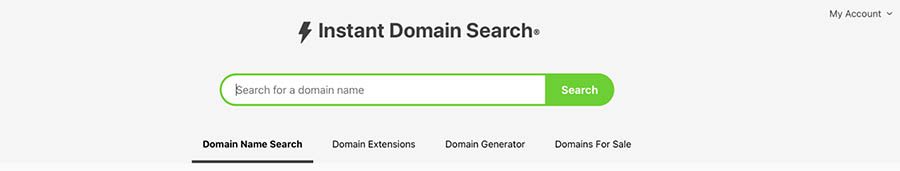 Herramienta de Búsqueda Instant Domain Search.