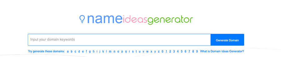 Sitio web de Name Ideas Generator.