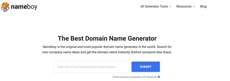 Generador de nombres de dominio Nameboy.