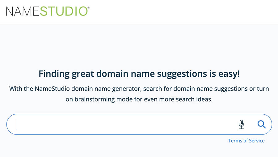 Herramienta generación de nombres de dominio en línea, NameStudio