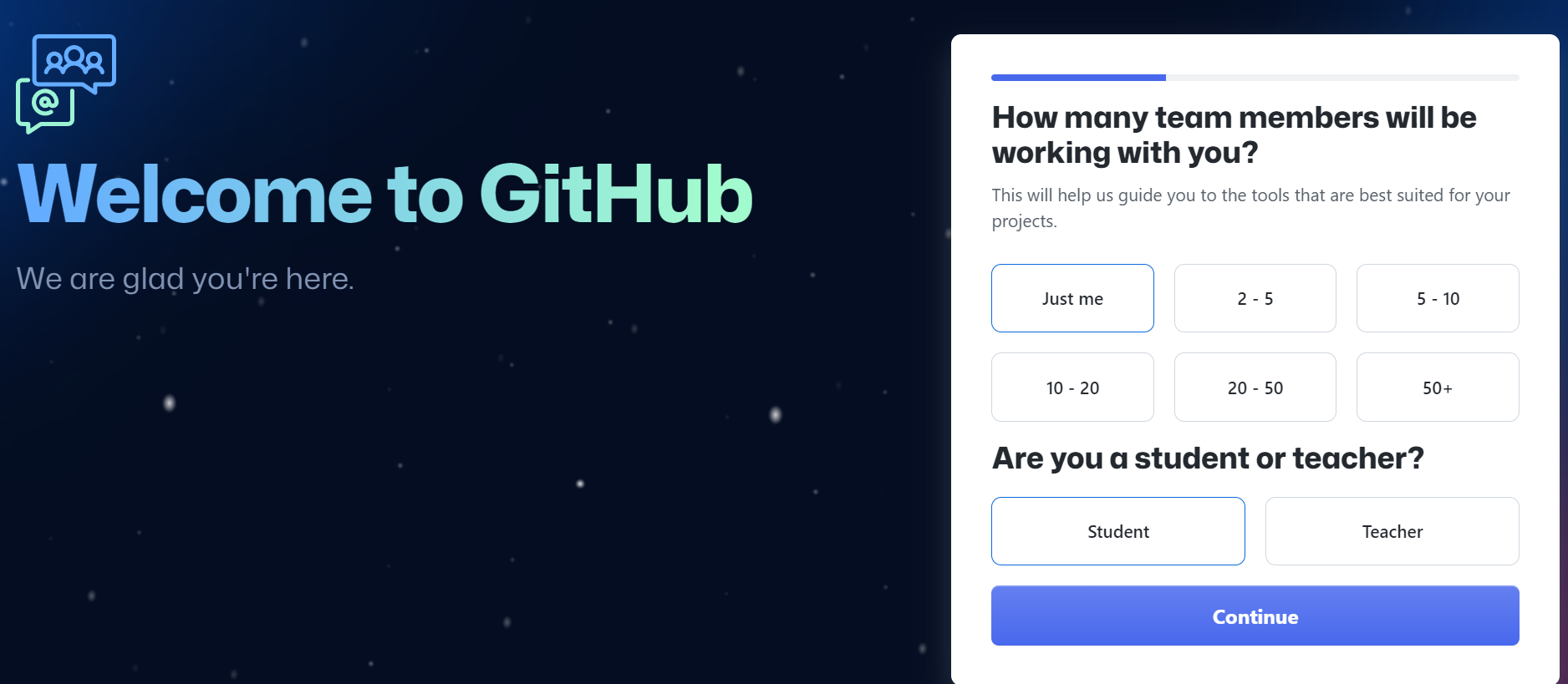 Signing up for GitHub