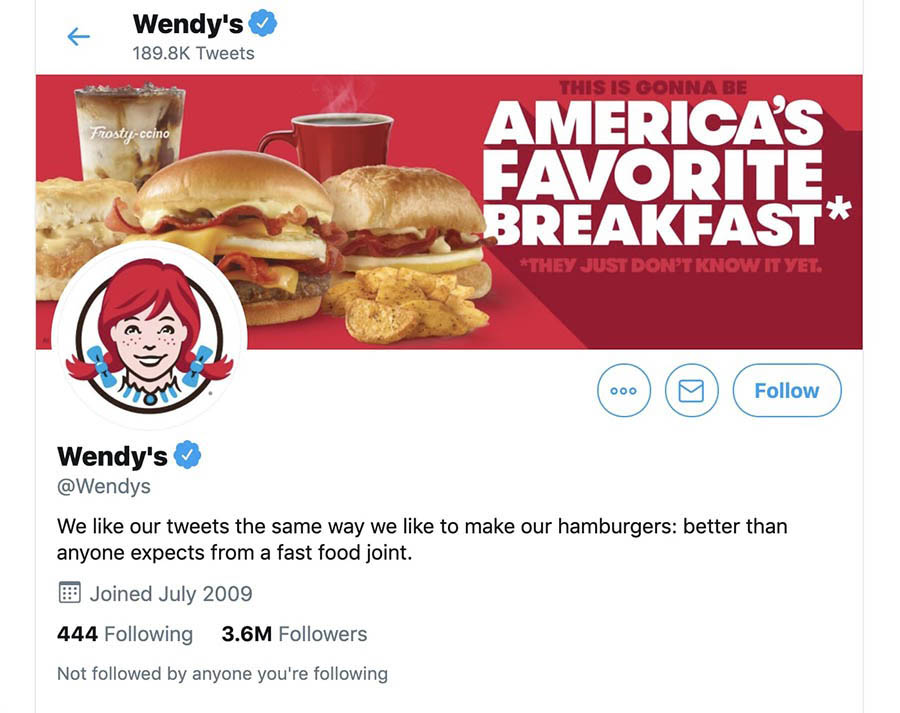 Wendy’s en Twitter.