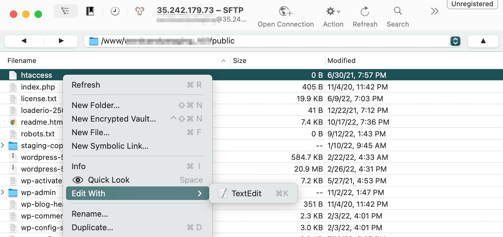 Cyberduck file editing