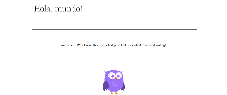 Animación Lottie añadida a WordPress via HTML y JavaScript.