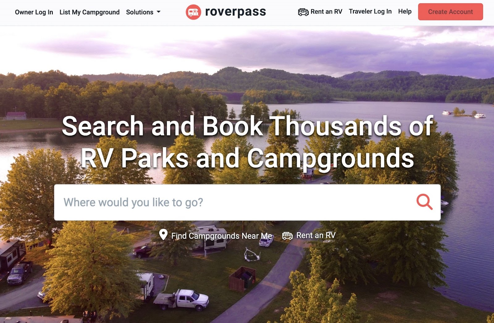Roverpass homepage hero