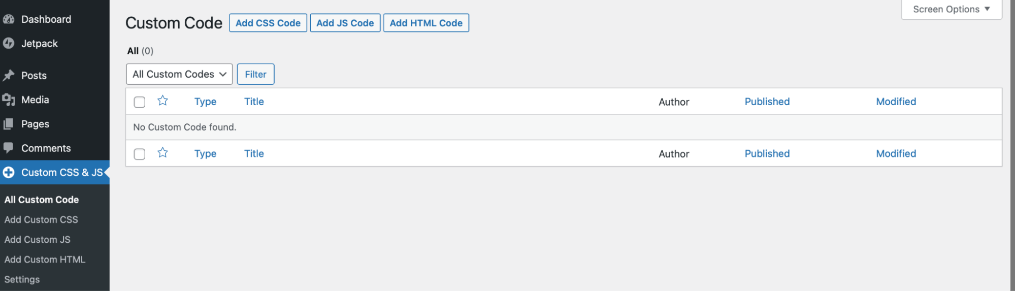 Add HTML code with the Simple Custom CSS and JS plugin