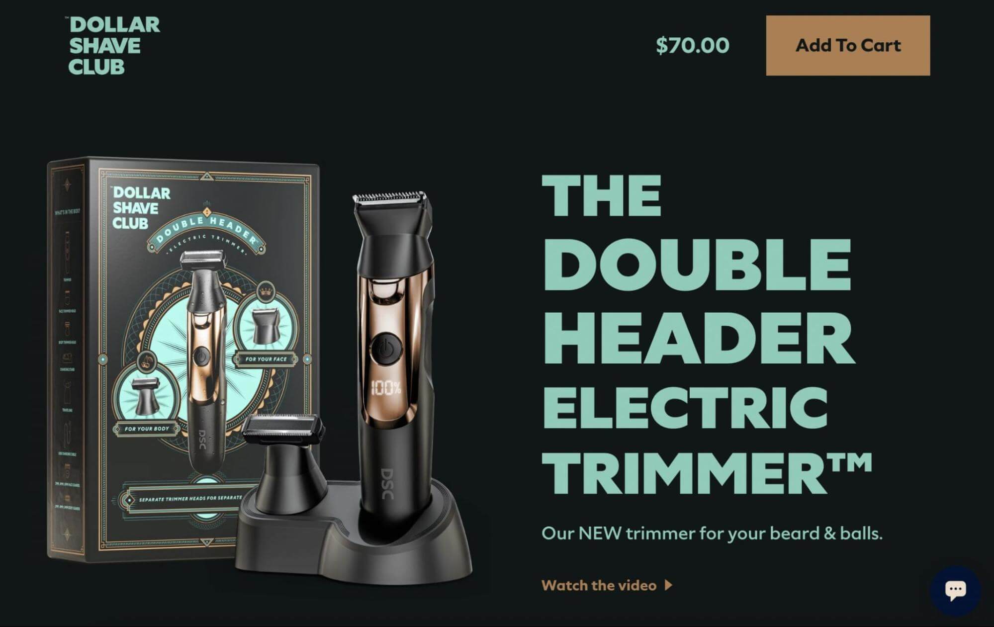 Dollar Shave Club landing page