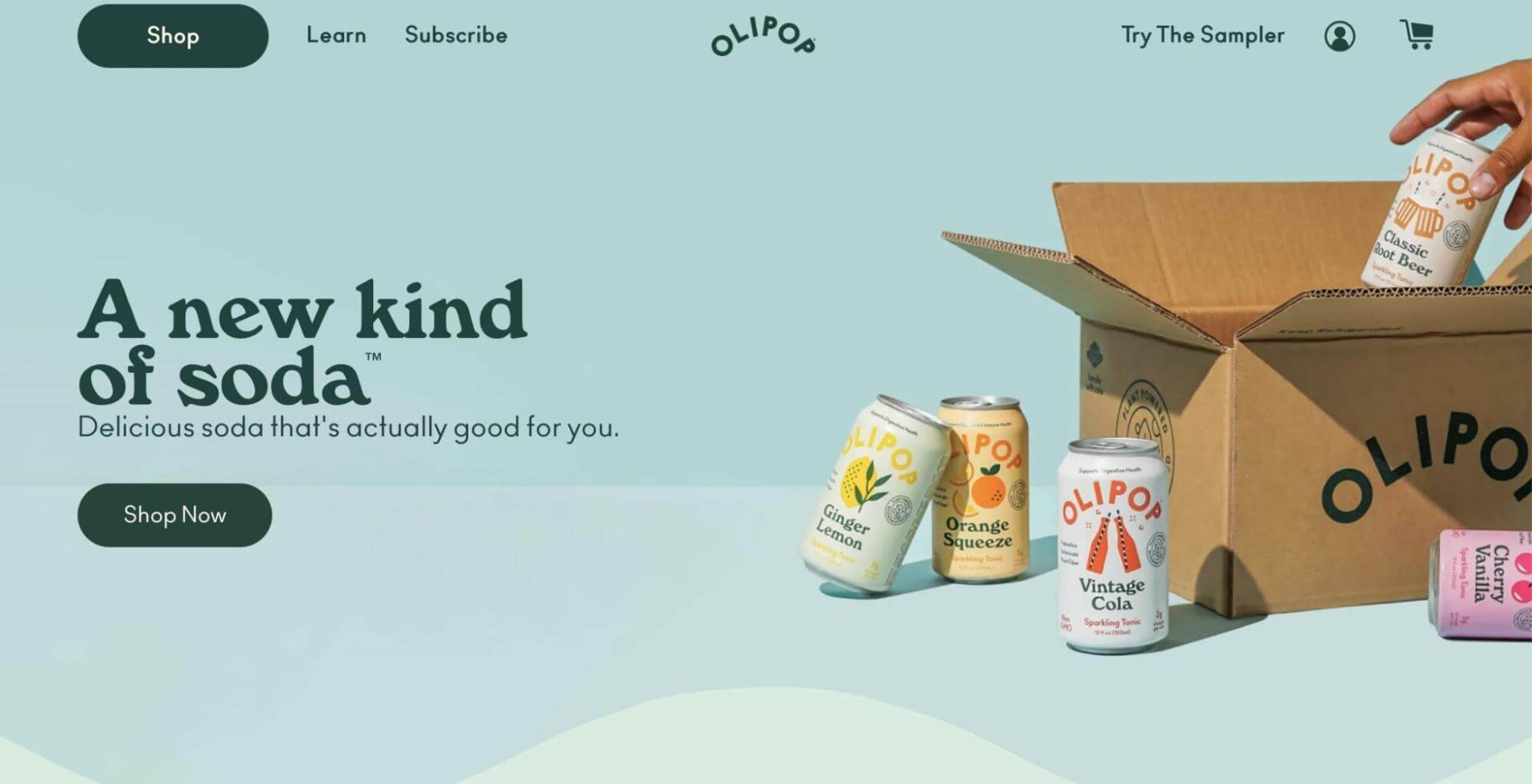 Olipop product landing page