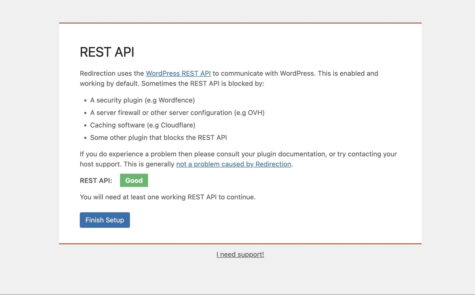 Redirection test REST API