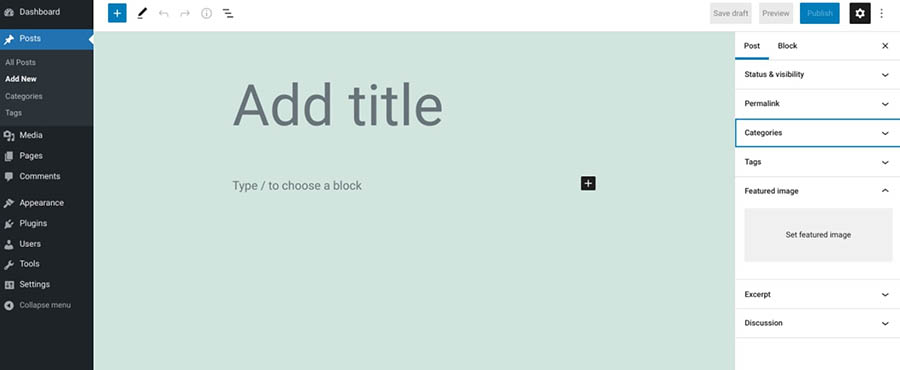 The WordPress Block editor.