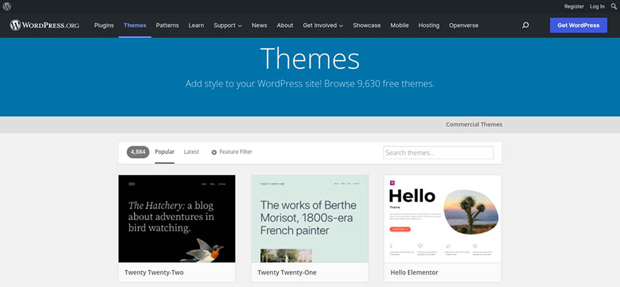 The WordPress Themes Directory