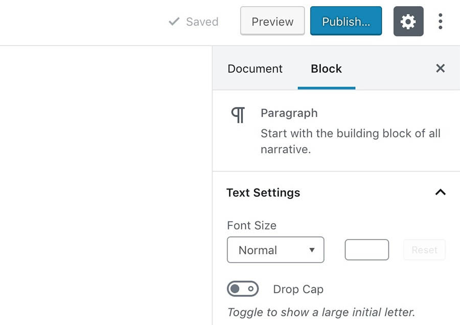 The WordPress post sidebar settings