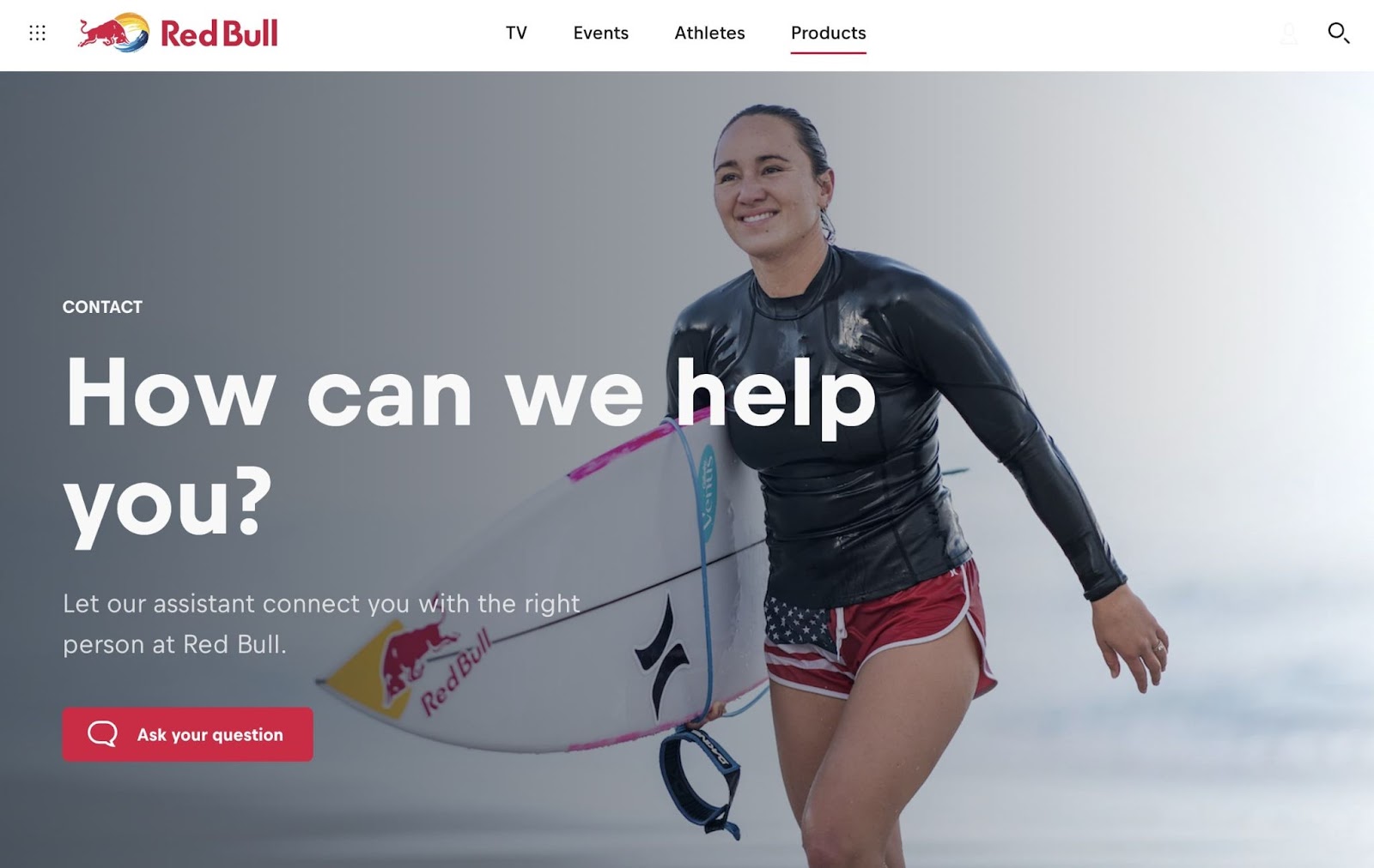 Redbull contact page
