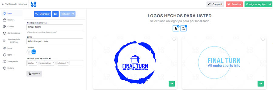Cambia tu plantilla de logo en el editor de Logo.com