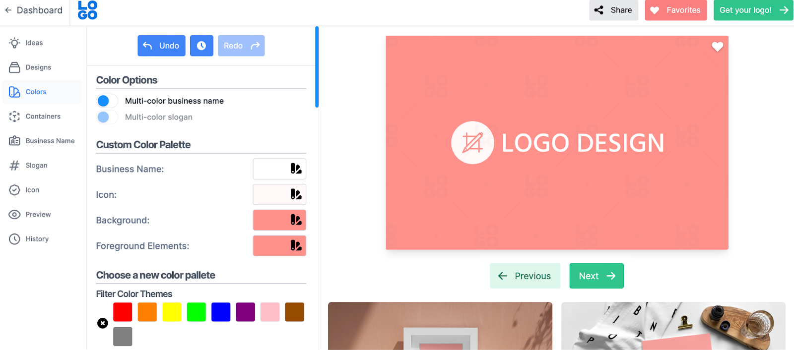 Logo color settings