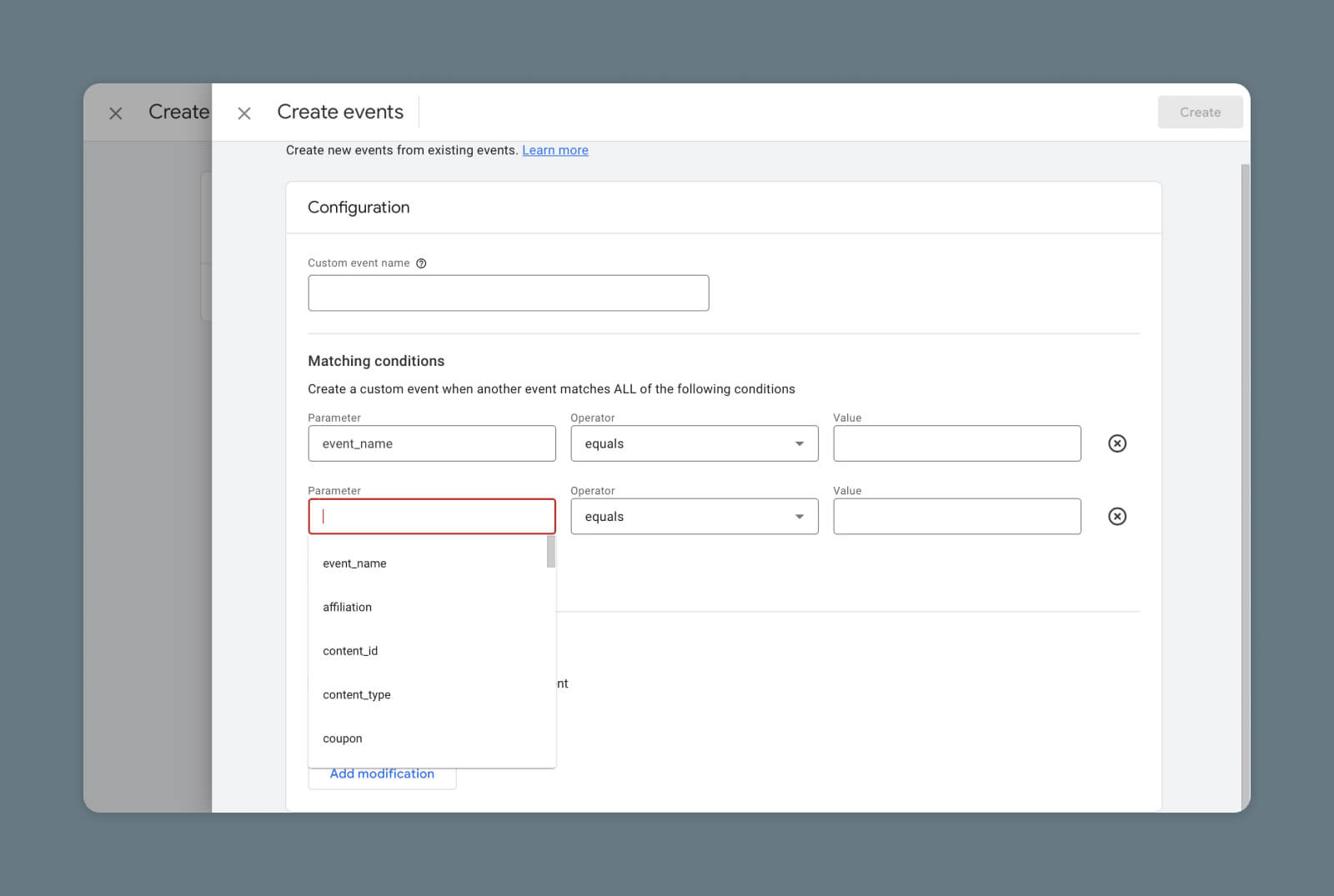 Screenshot of Google Analytics 4 Event Parameters