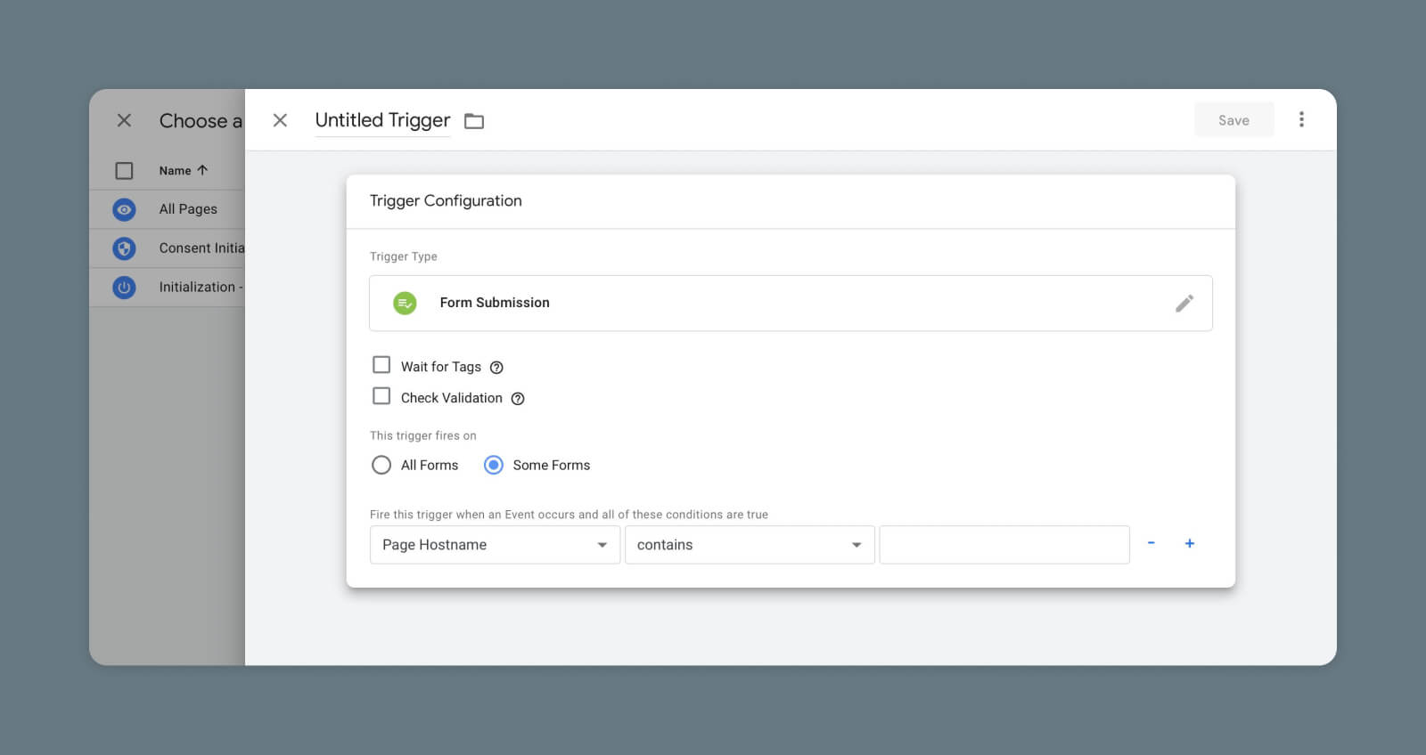 Screenshot of Google Analytics 4 Trigger Type