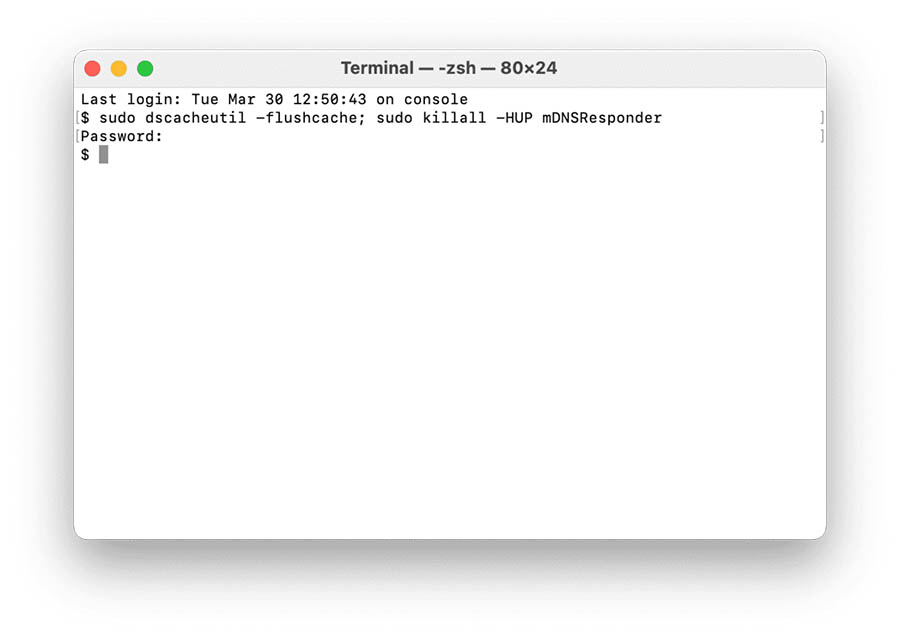 DNS flush terminal de comando MacOS