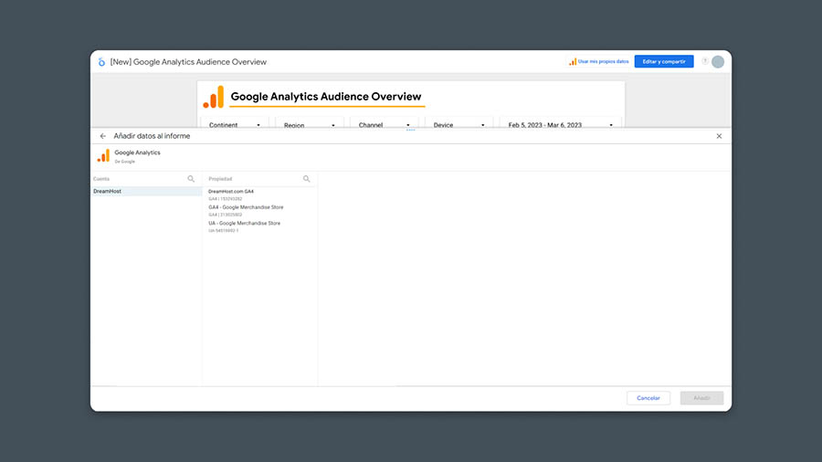 Conectar fuente de datos Looker Studio