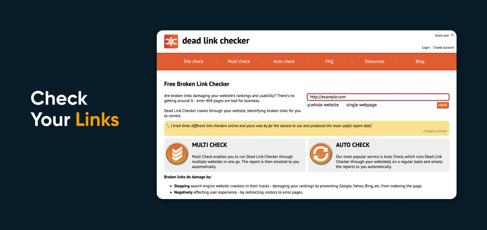If visitors to your site consistently see 405 error codes, it might be because they are following a bad link. You can check your site using the Dead Link Checker or a similar free tool.