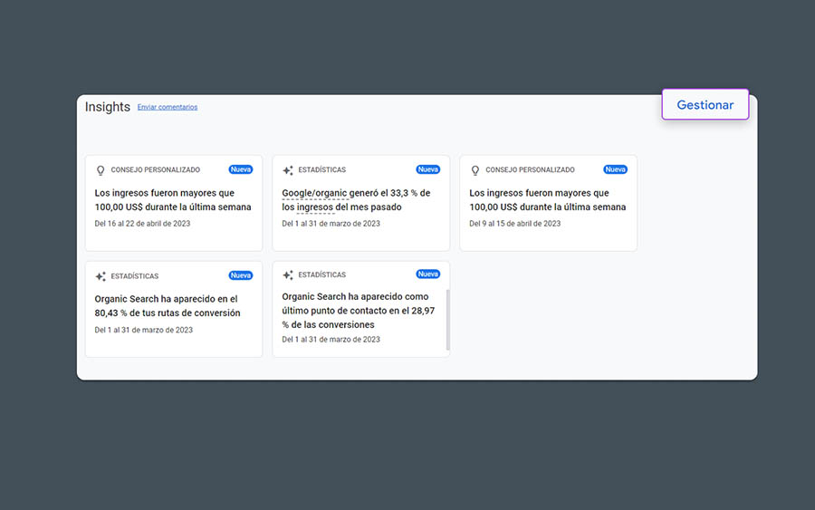 Creando Insights personalizados