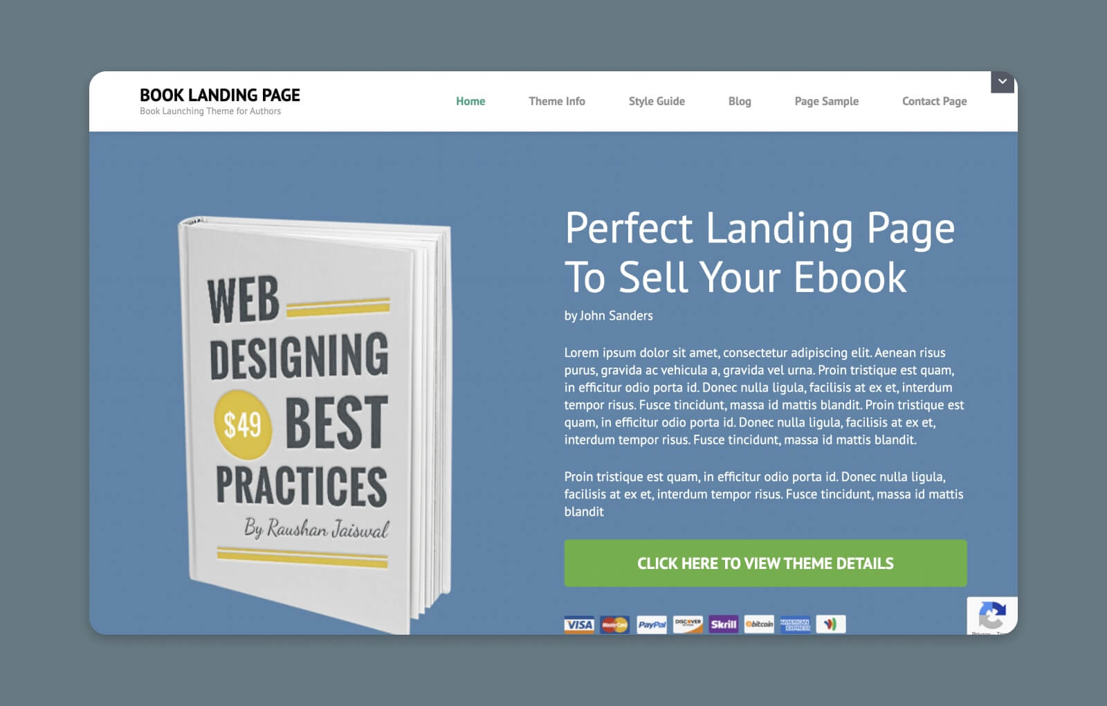 Book Landing Page Theme