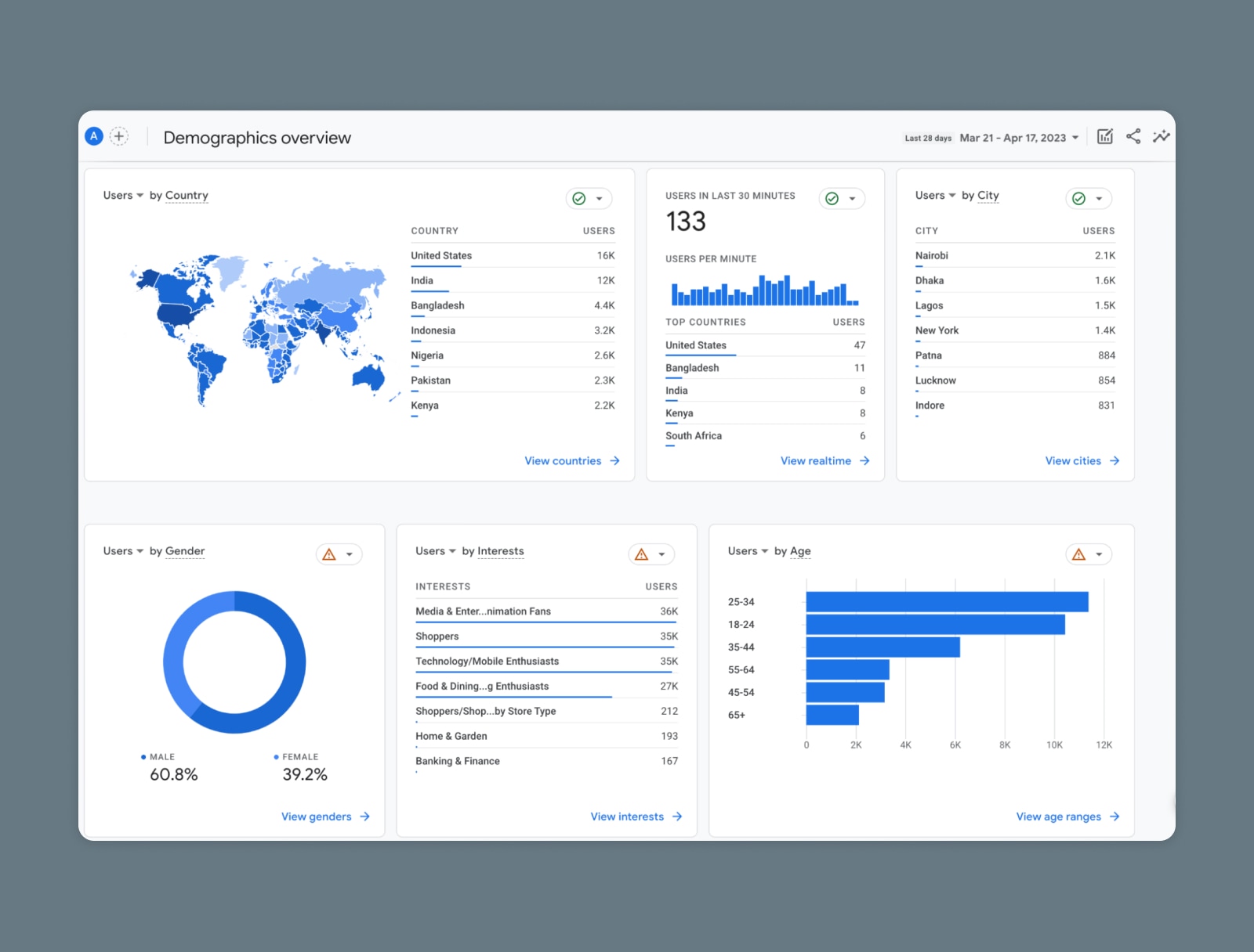 Demographics Overview report