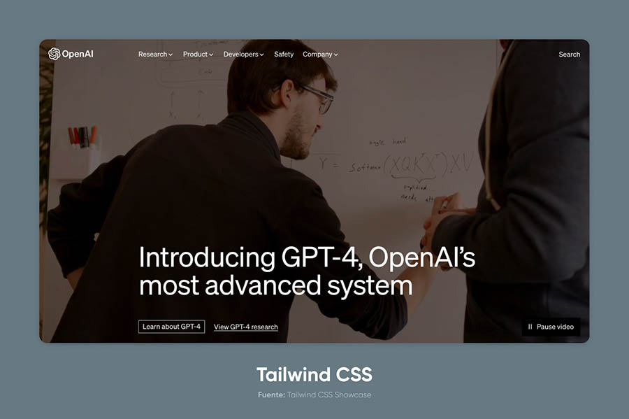 Framework Tailwind CSS en OpenAI (ChatGPT).