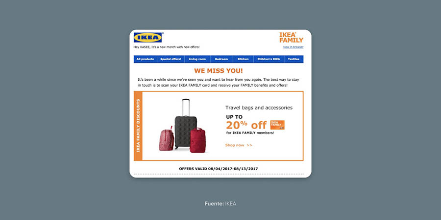 Ejemplo de un correo de reinciorporación a una lista de correos