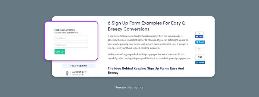 Formulario de inscripción ejemplo