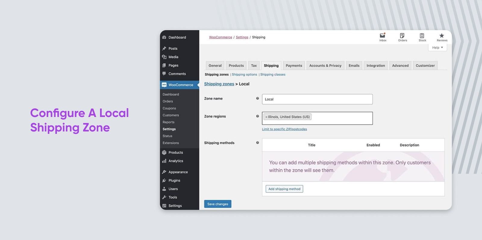 Configure a Local Shipping Zone