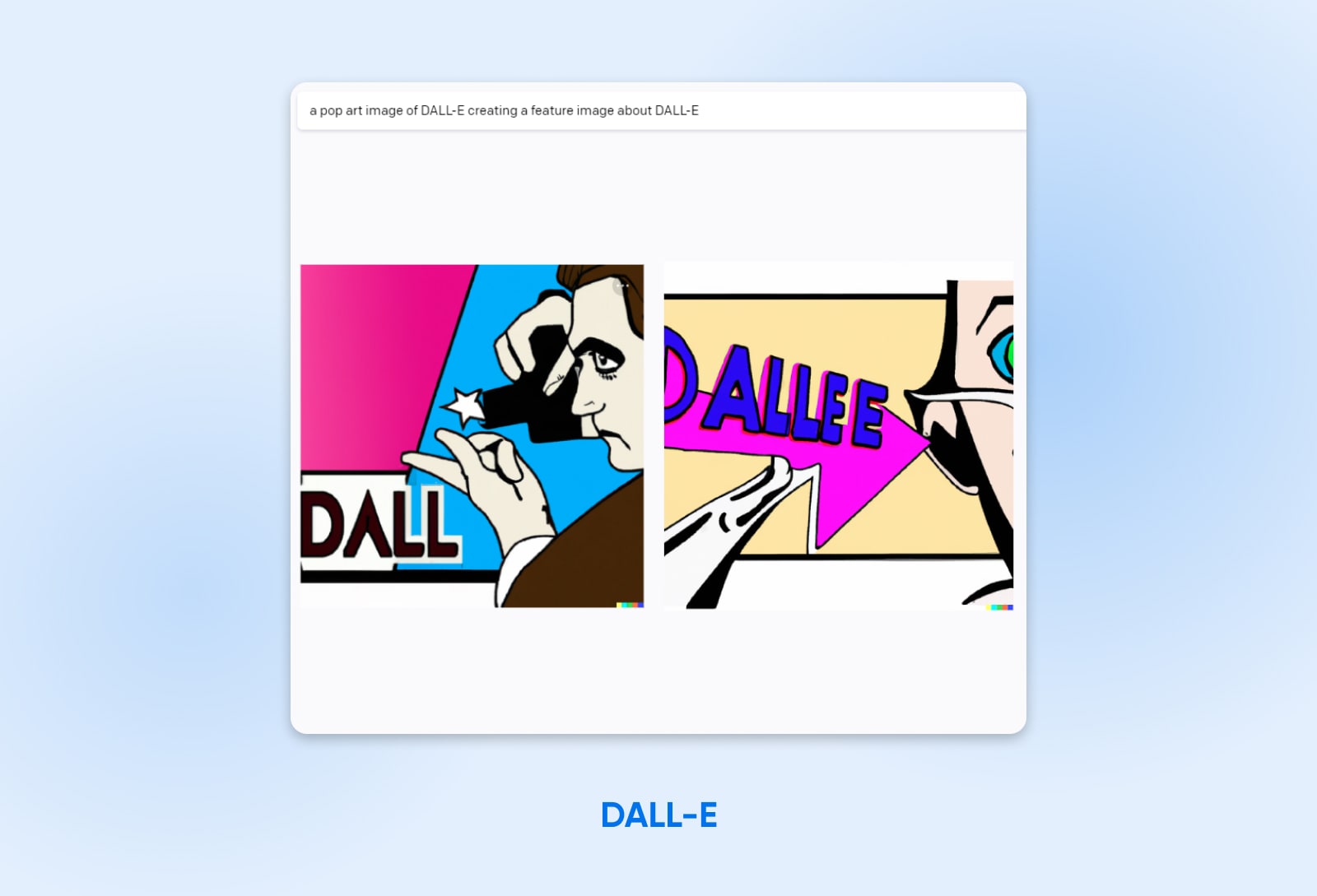 DALL-E product screenshot using DALL-E
