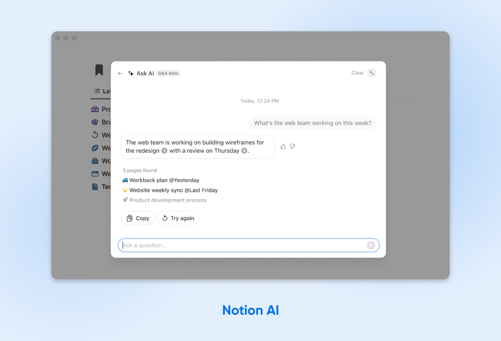 Notion AI product screenshot