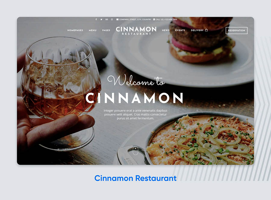Tema WordPress Para Restaurantes Cinnamon Restaurant.