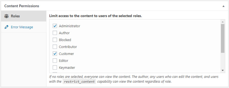 Limitando el acceso al contenido para usuarios de diferentes roles.