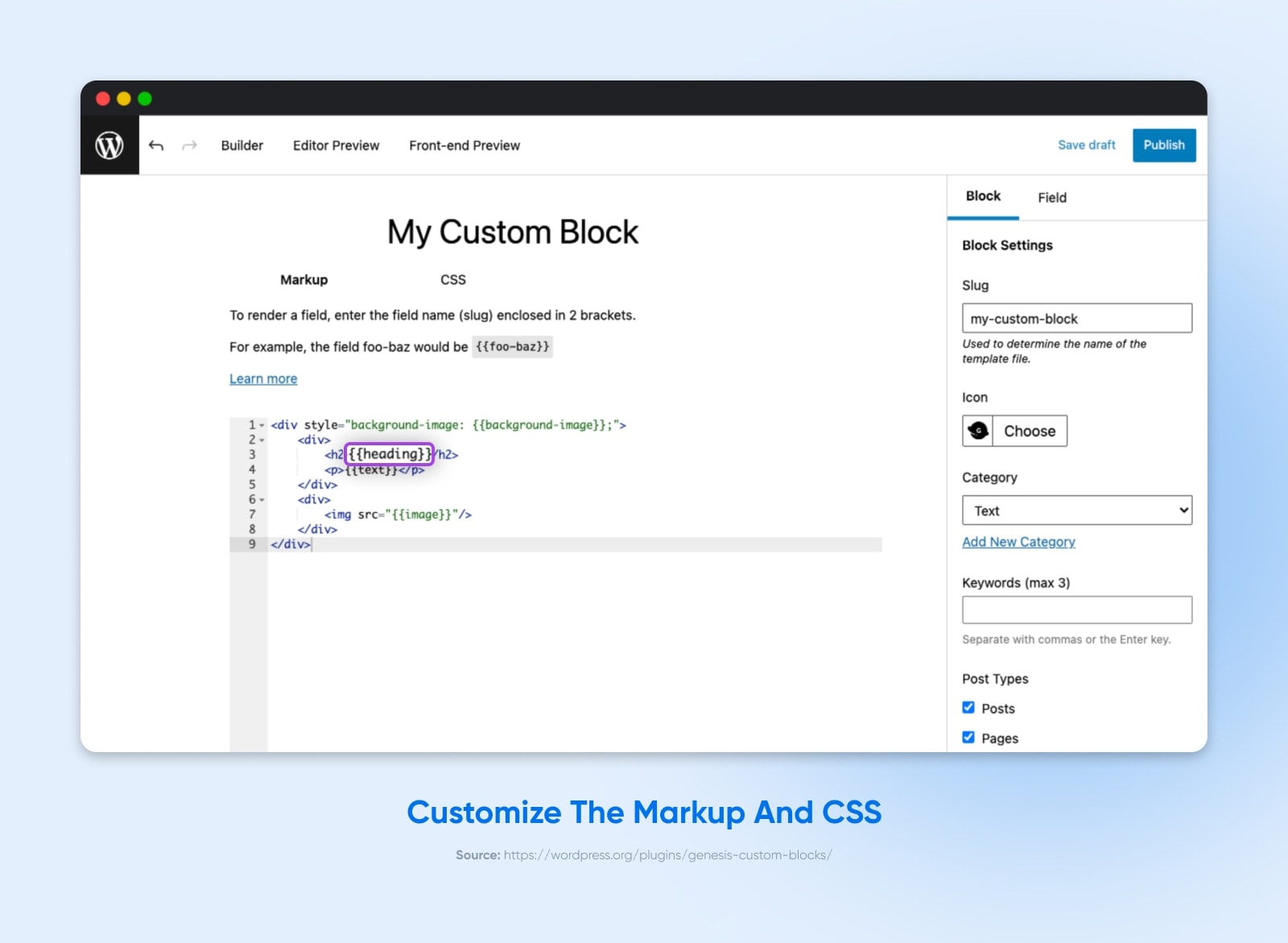 Customize the Markup and CSS