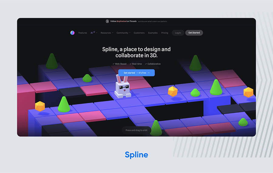 Sitio web de Spline.
