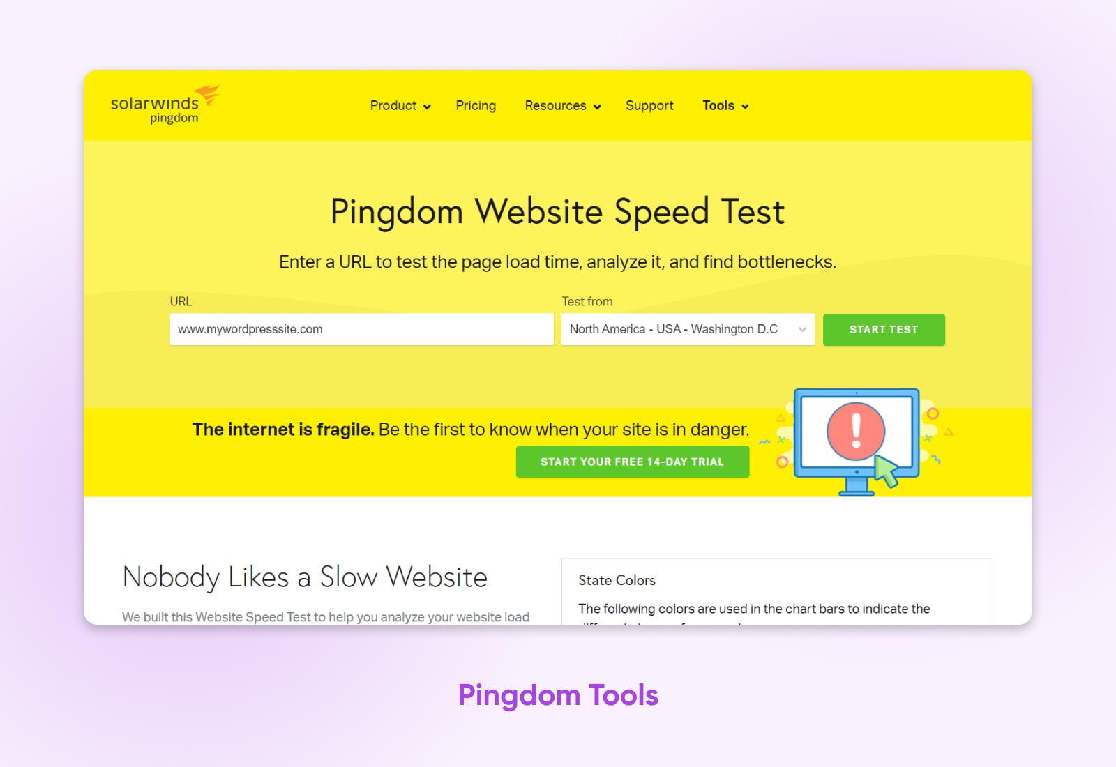 Screenshot of Pingdom Tools