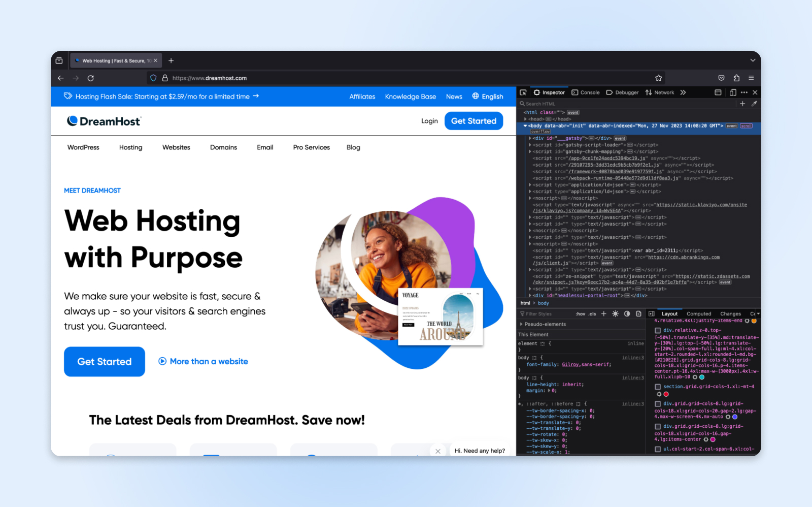 Herramienta inspeccionar elemento Firefox