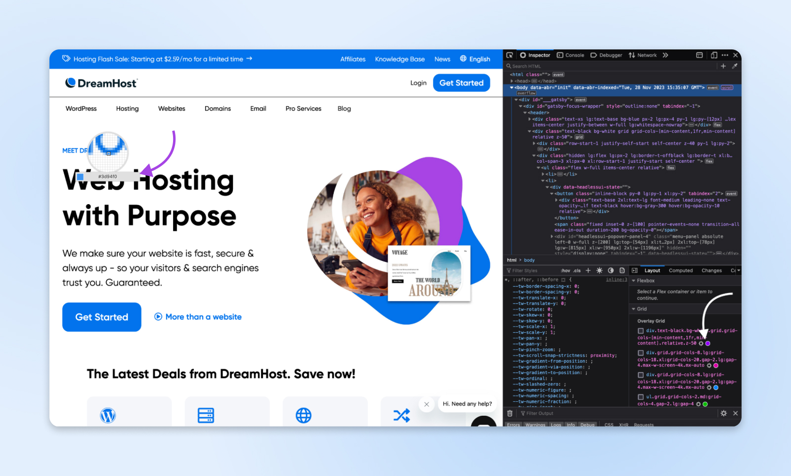 Selector de Color, herramientas Dev