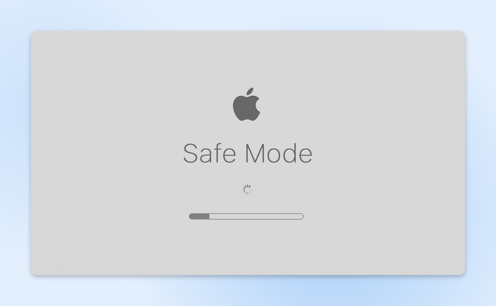 screenshot of a mac starting up in safe mode