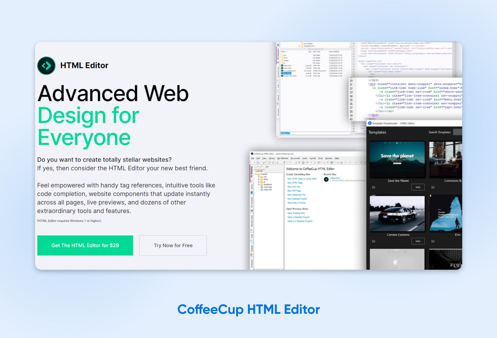 coffeecup html editor webpage screenshot