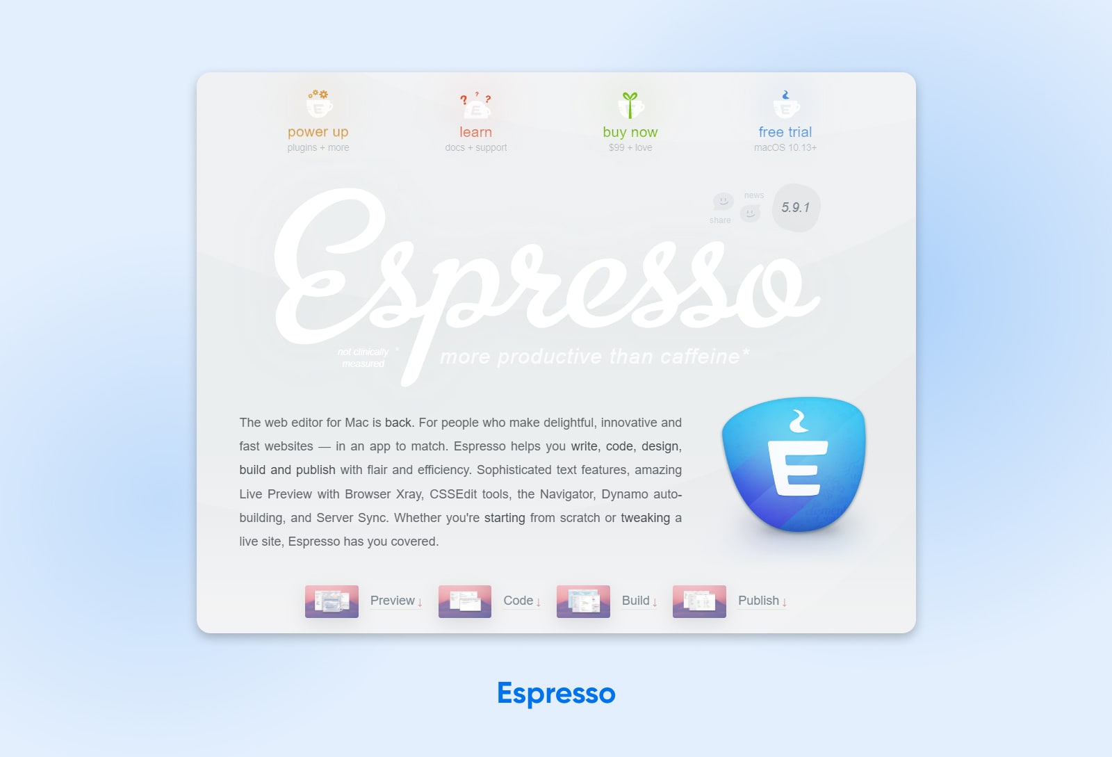 espresso webpage screenshot