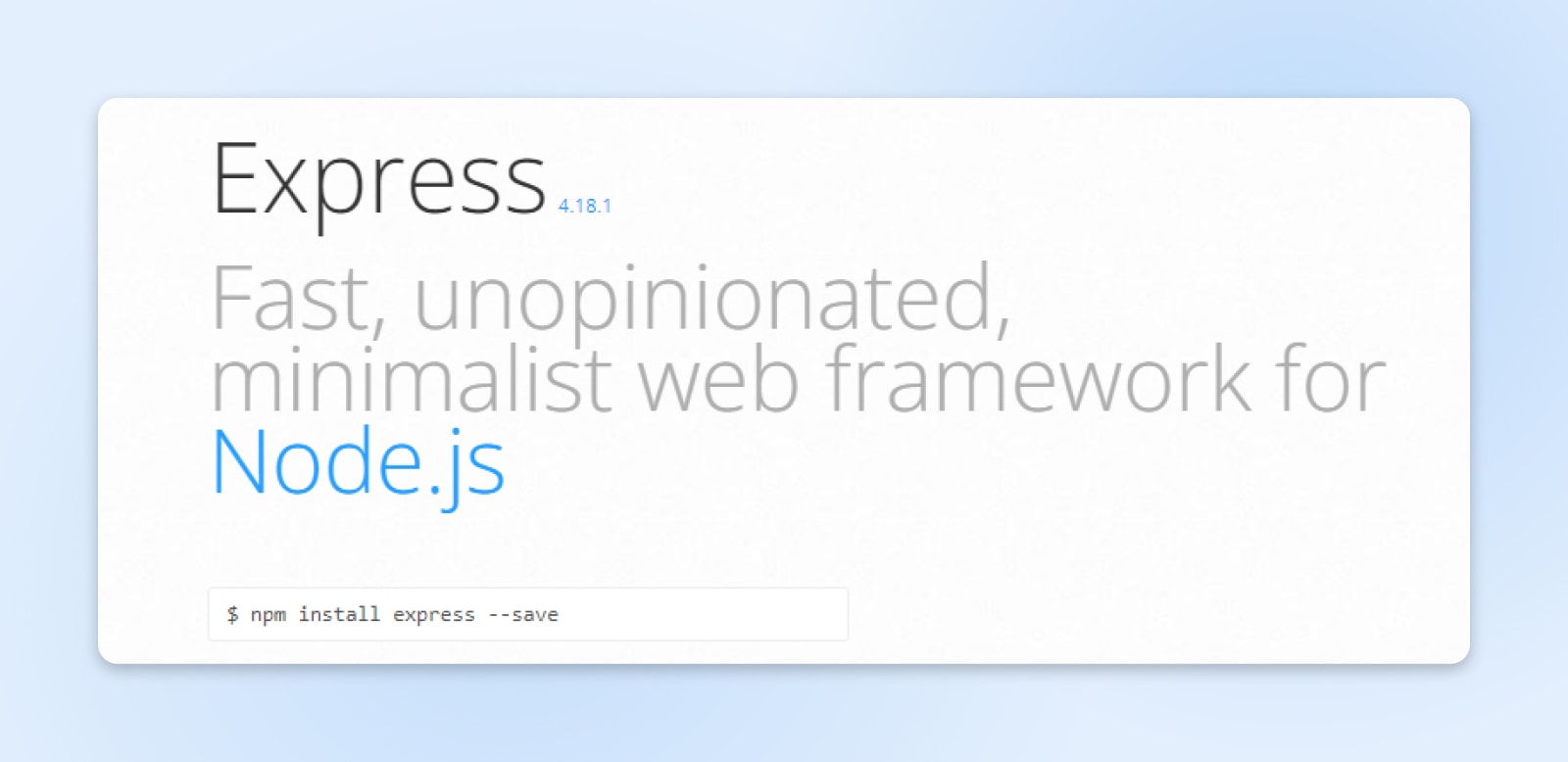 screenshot of express.js