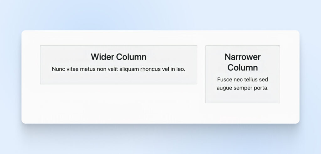 Dos columnas, una más ancha y otra más estrecha, aparecen sobre un fondo azul claro.