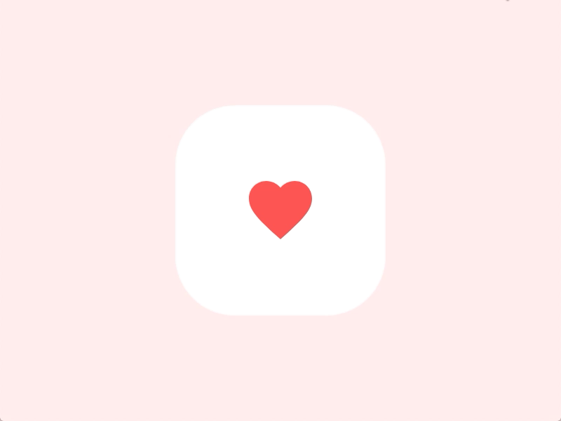 Red heart icon centered in a white rounded square against a light pink background.
